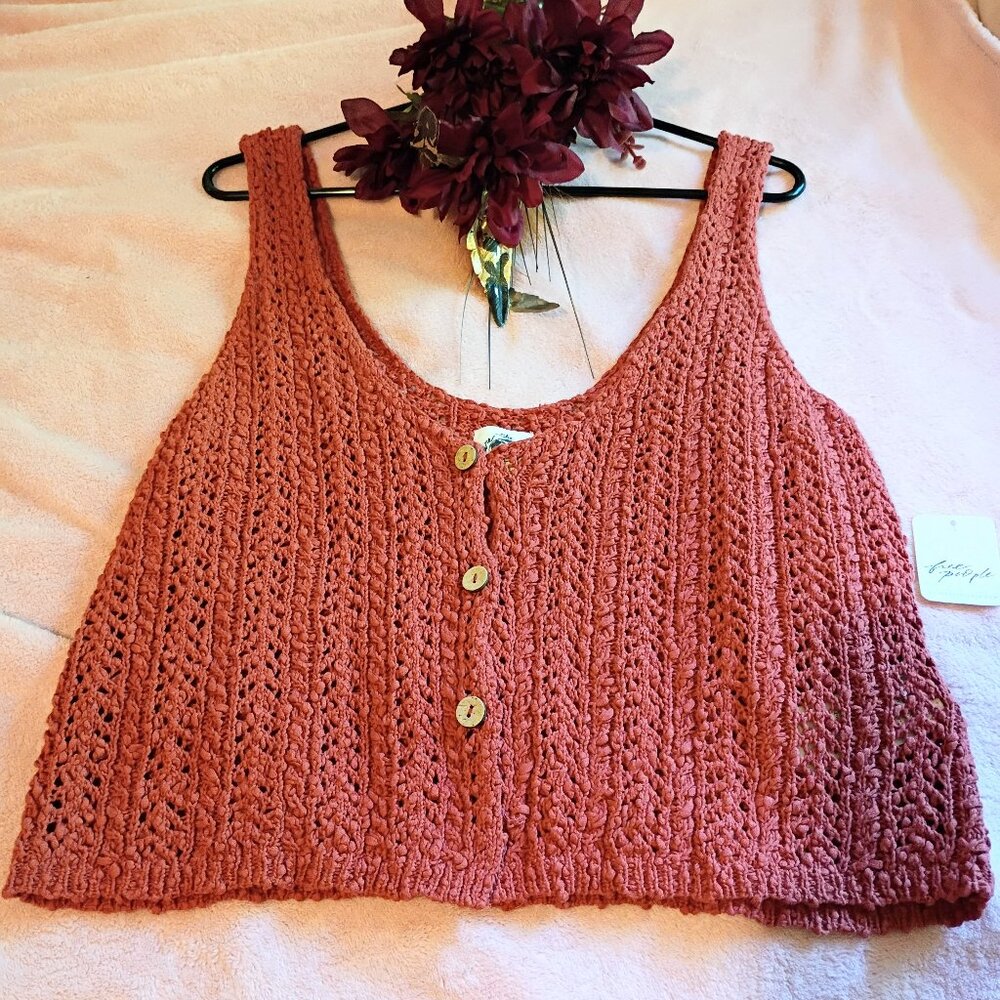 NWT burnt orange XL Free People festival boho sleeveless crop tank top